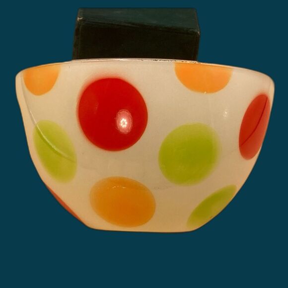 Walther Love Shakes Mixing Bowl 8" Polka dot MCM Mid century Vintage Glass - Picture 2 of 7